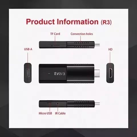 ТВ-приставка Android smartTV Stick TVR3 (2/16 GB) Код: TVR3