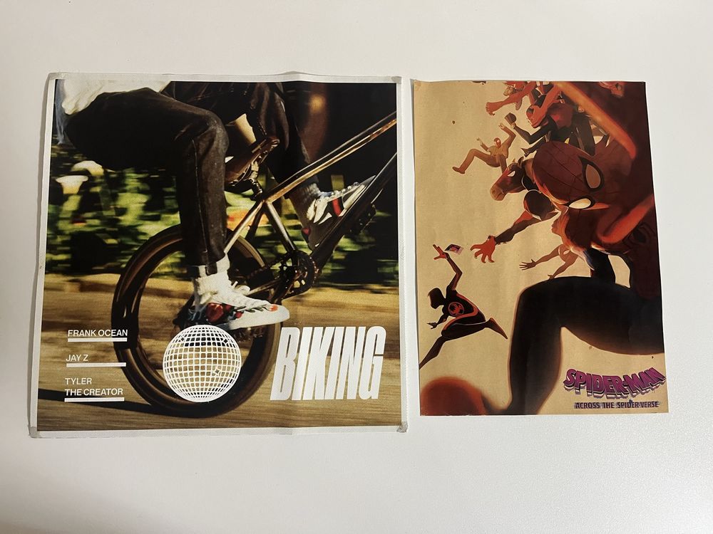 Постеры Spiderman across the spiderverse и BIKING