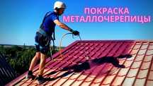 Покраска ворот и крыши
