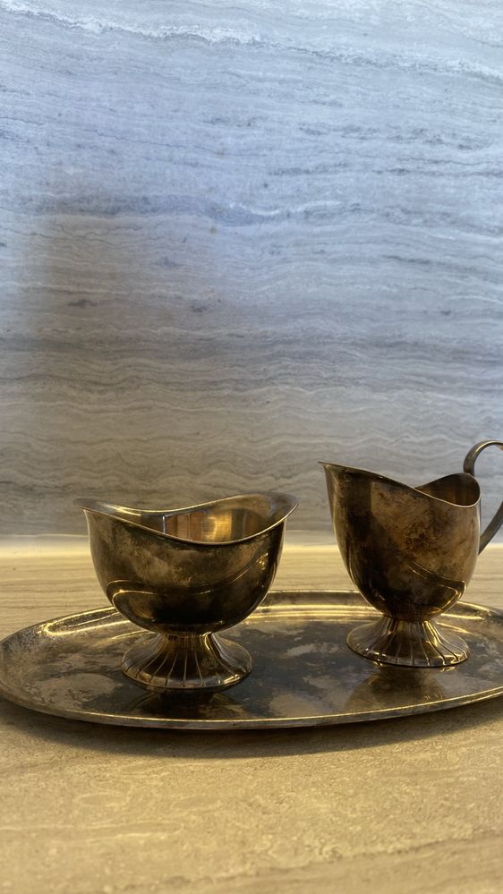 Серебреный набор для кофе старинный в стиле, антиквариат, из Голландии