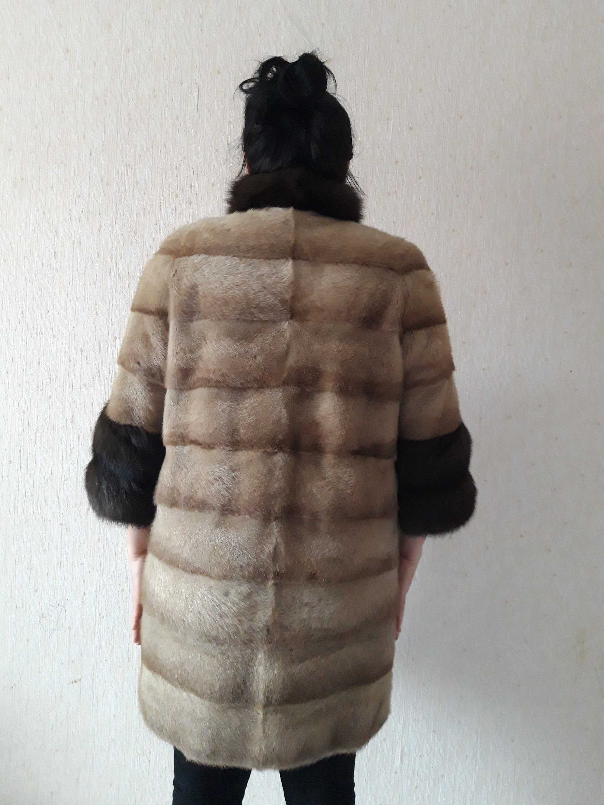 Норковая шуба с соболью
