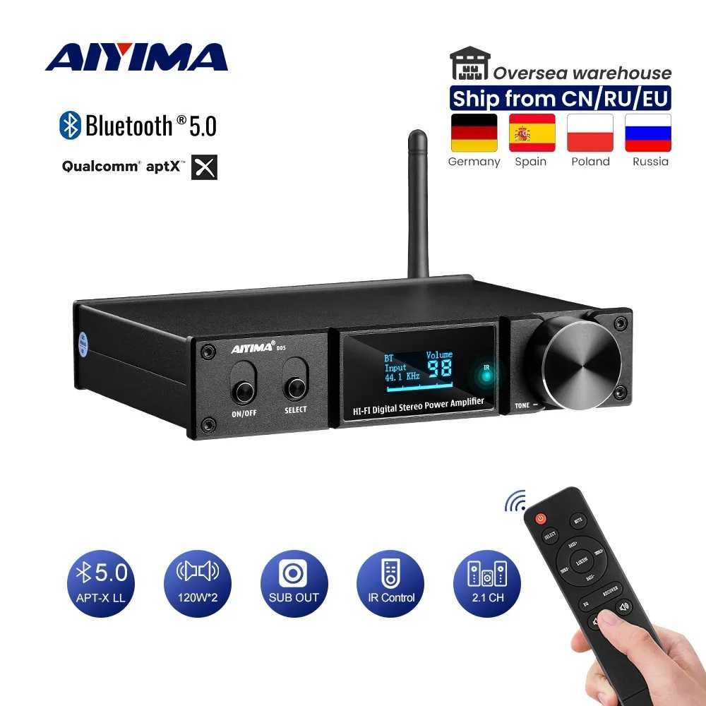 Усилительзвуковой мощности AIYIMA D05.  2*120W + выход для сабвуфера
