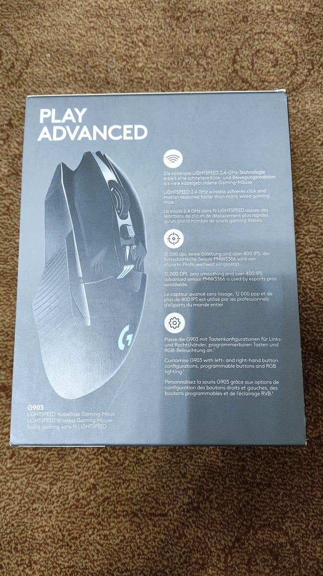 Игровая мышь Logitech G903 Lightspeed полный комплект
