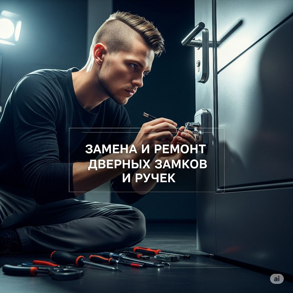 Замена и ремонт дверных замков и ручек. Плотник. Замена сердцевины.