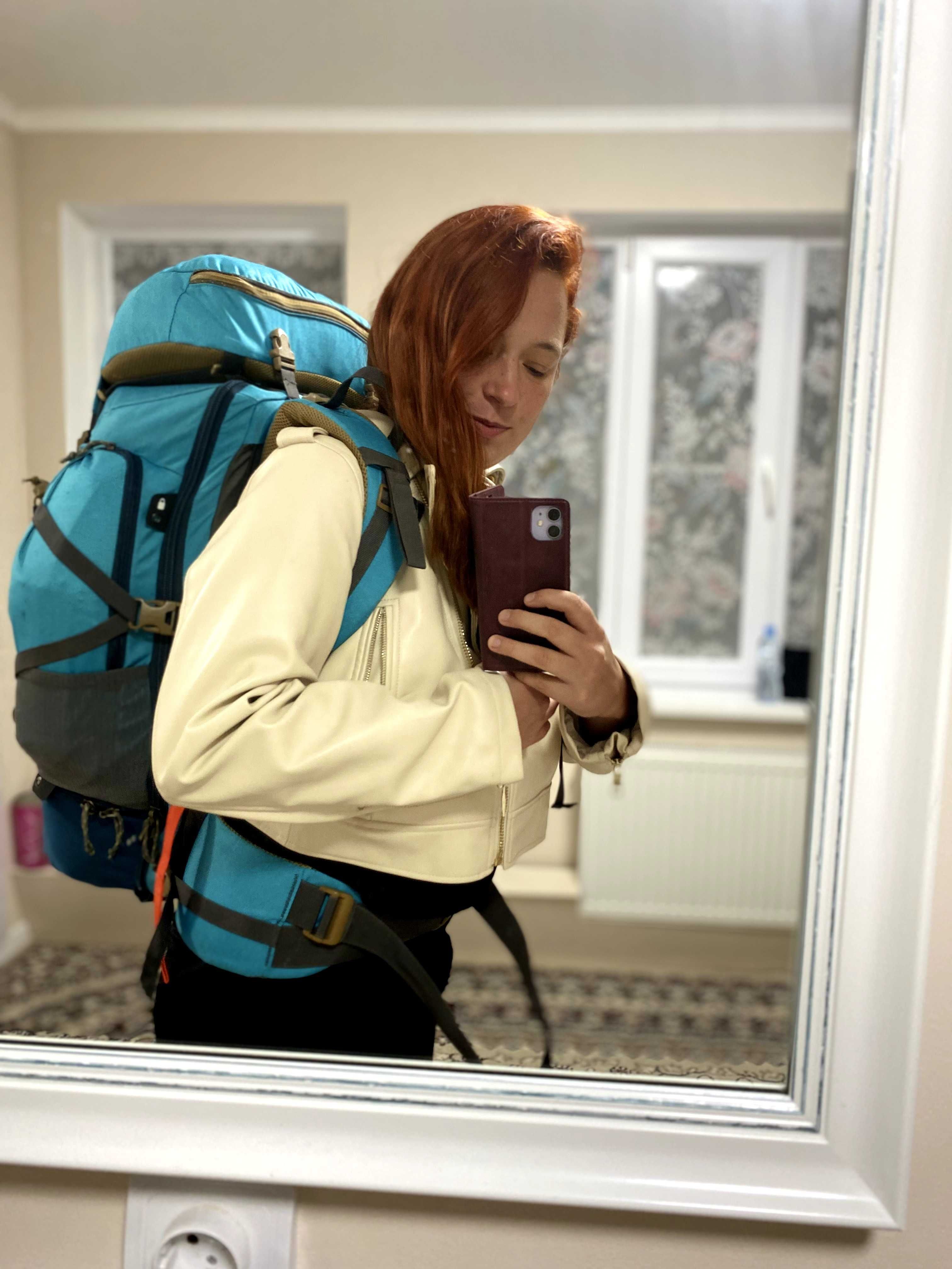 Рюкзак туристический 60 л FORCLAZ (Deuter), с сумкой, дождевиком