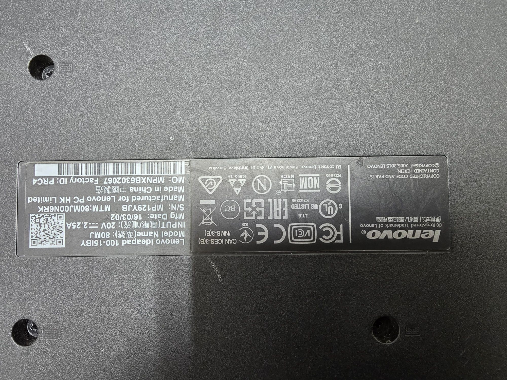 Ноутбук lenovo 100-15IBY