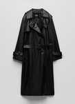 Кожаный плащ кожаное пальто zara зара черное