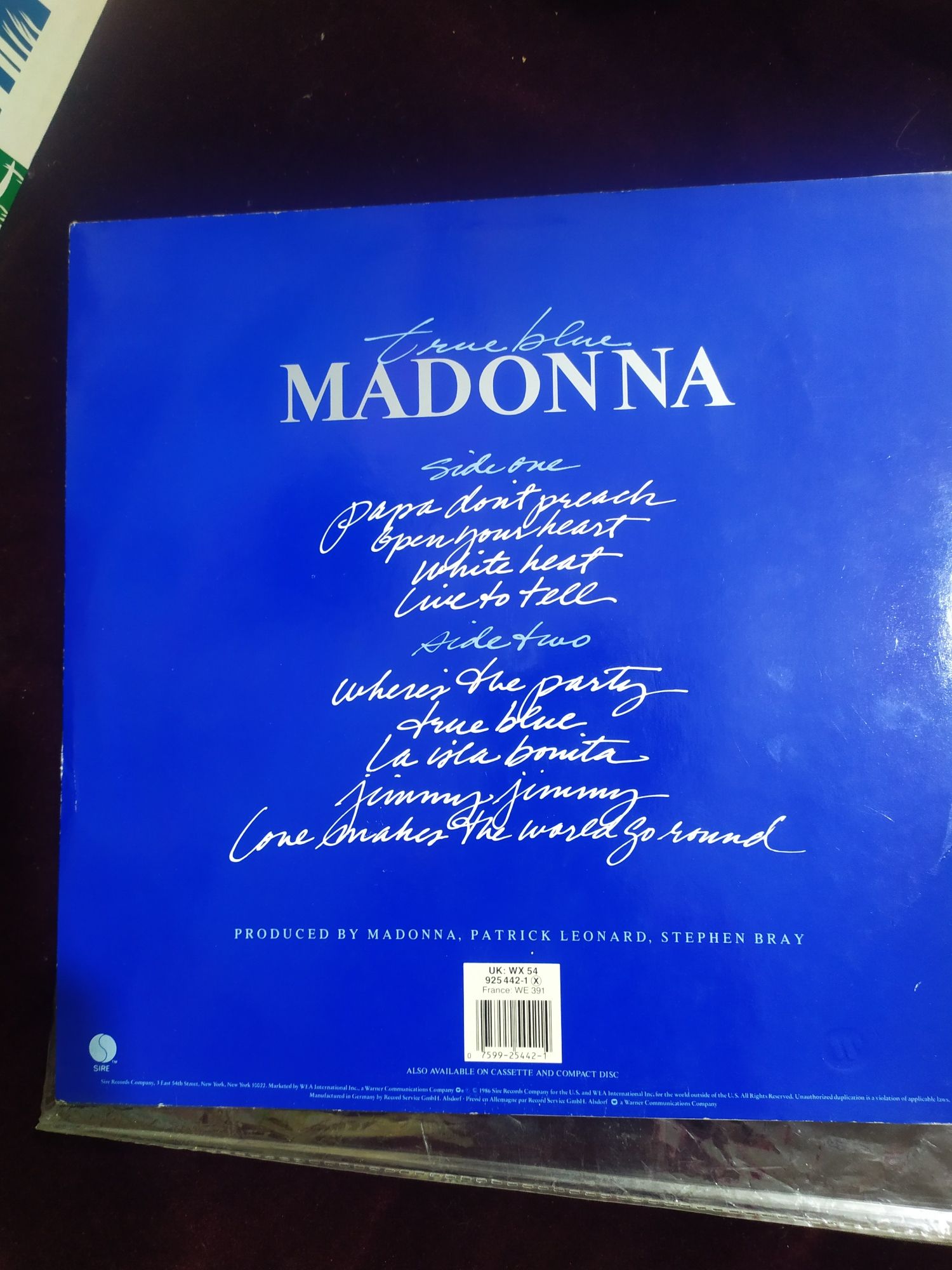 Виниловая пластинка Madonna, true blue