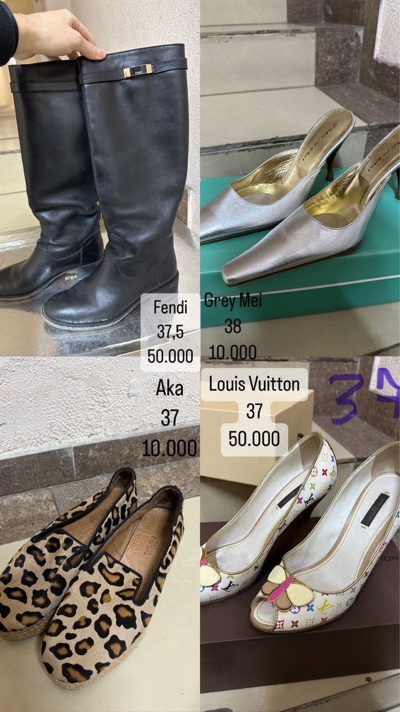 Сапоги, туфли женские брендовые YSL, Kors, LV, Channel, Fendi, Baldini
