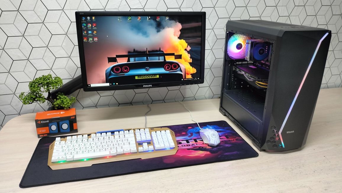 Intel Core i7, RX 580 8 GB, 16 GB RAM, SSD + HDD в полном комплекте