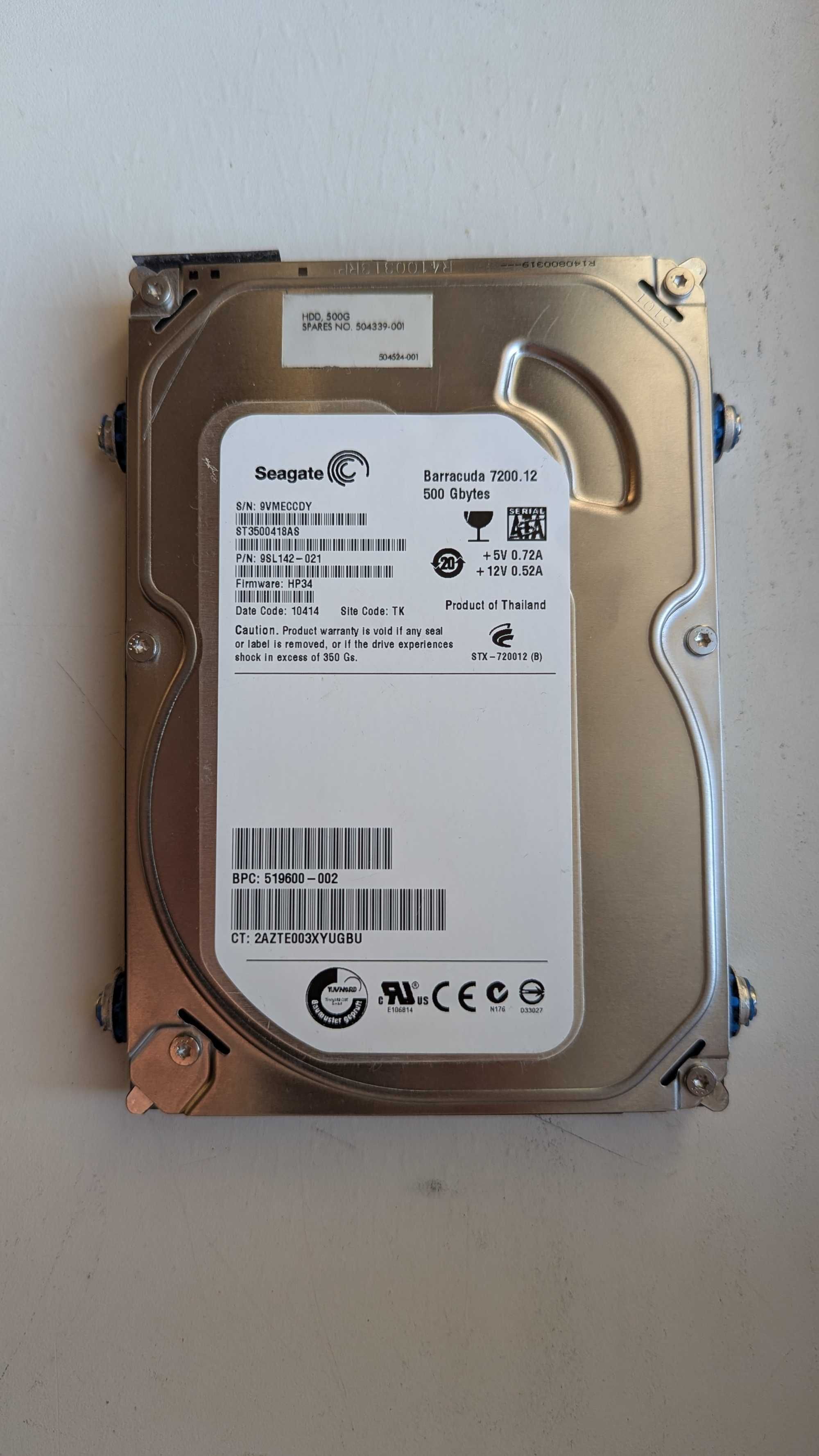 Продам жесткий диск SATA-3, 500Gb Seagate 7200 Barracuda, Cache 16MB