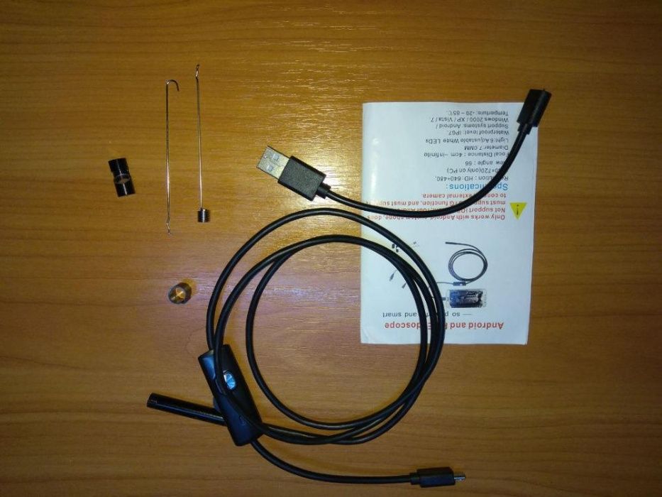 видеокамера водонепроницаемый эндоскоп бороскоп USB глазок наблюдения