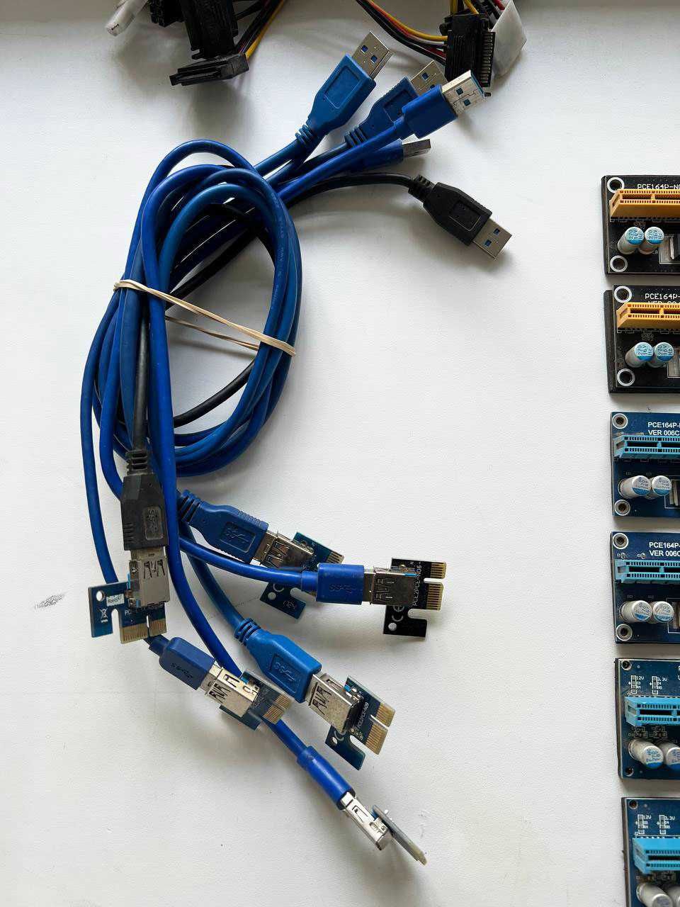 Комплект для майнинг фермы - каркас, райзеры, USB 3.0, вентиляторы итд