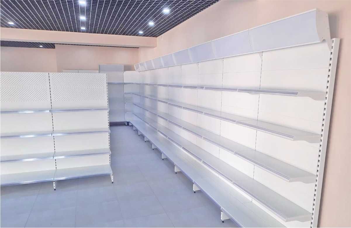 Металлические торговые стеллажи в магазин, маркет, выбор размеров asts