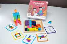 Intellectum. Настольная , развивающая игра  «Түрлі-түсті бөлшектер»