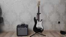 Электрогитара Fender и комбо усилитель Fender