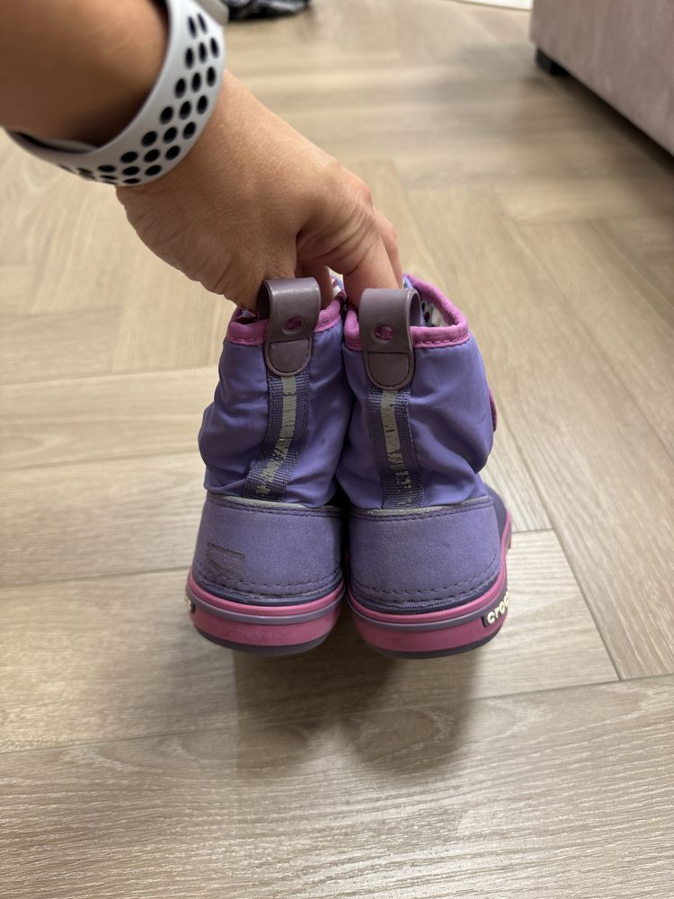 Сапоги crocs c9 деми фиолет/ Сапоги crocs c9 на дождь осень желтые