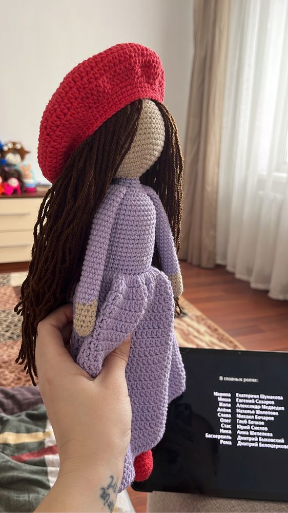Игрушка мусульманская кукла без лица Вязанная игрушка