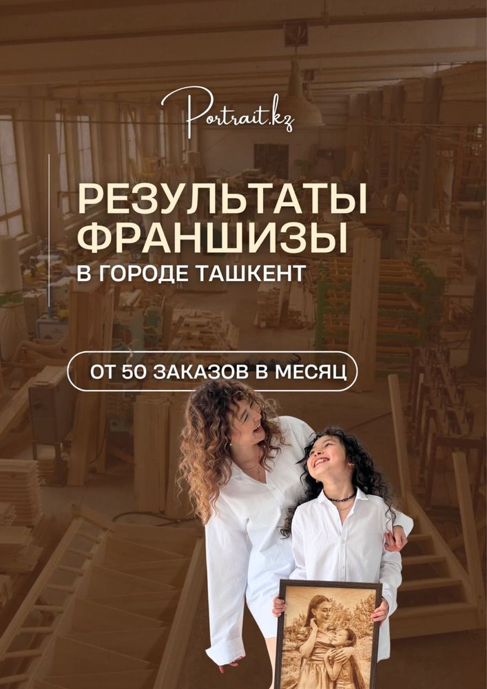 Франшиза портретов на дереве — доход от 600 000 ₸ в месяц