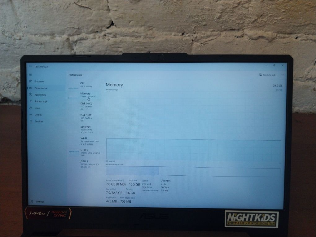 Asus TUF F15, i5-11400H, RTX 3050Ti (4GB), 24GB RAM (Игровой ноутбук)