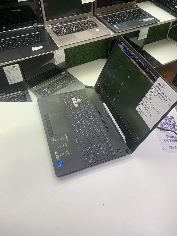 Игравой Ноутбук для дизайнаAsus TUF*corei5/11*RTX3050 Ti 4gb*память512