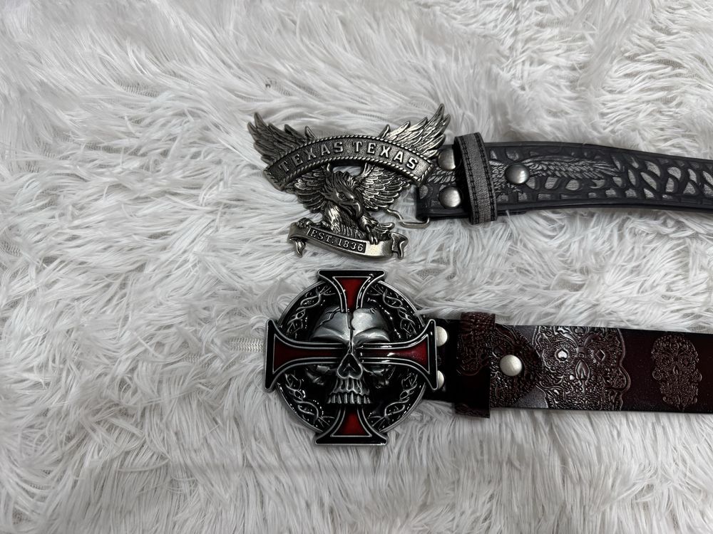 Ремень y2k sk8 affliction черепа