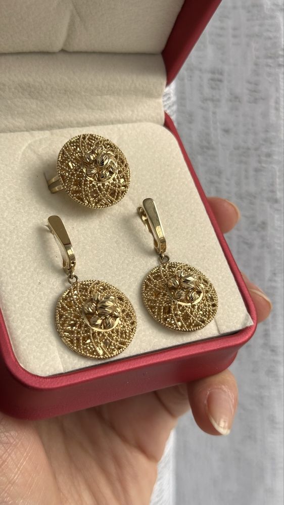 Комплект серьги+колечко