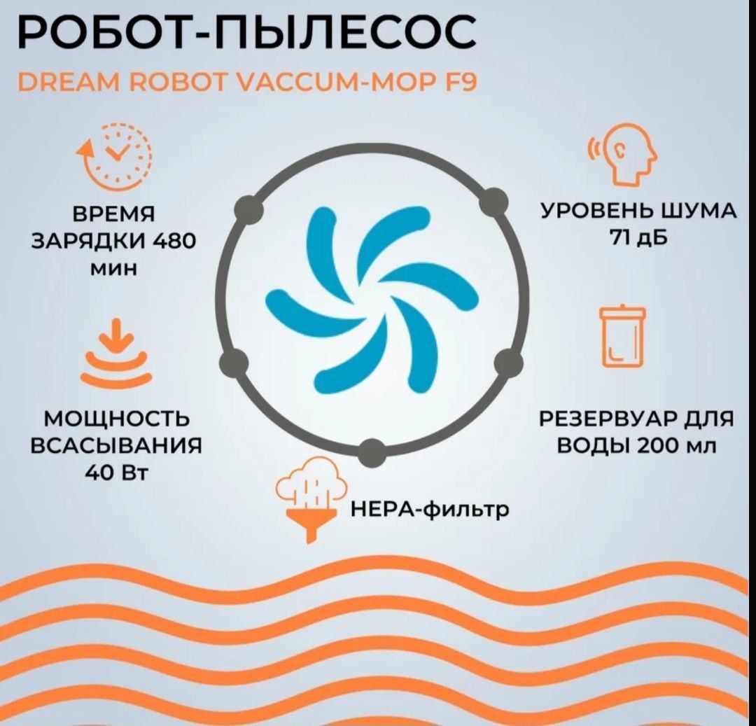 Робот-пылесос Dreame Robot Vacuum-Mop F9 (Цвет: White)