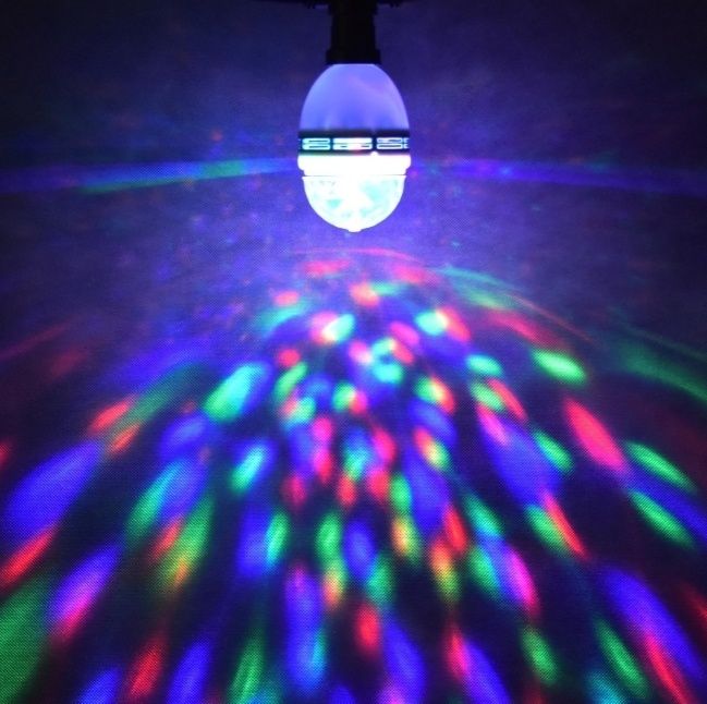 Лампочка Лампа светодиодная «Диско» 3 LED E27 мультисвет