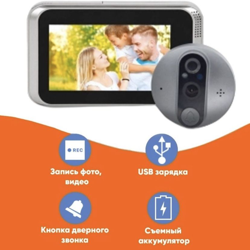 Видеоглазки для дверей квартир от 22.900тг, есть модели с настр на тел