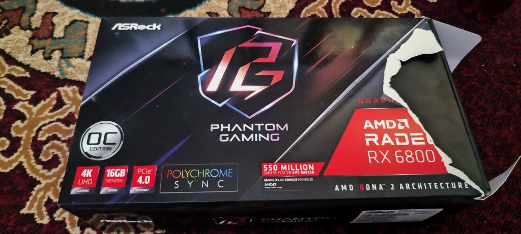 Продам видеокврту игровое Asrock Rx 6800 xt phantom gaming 16gb