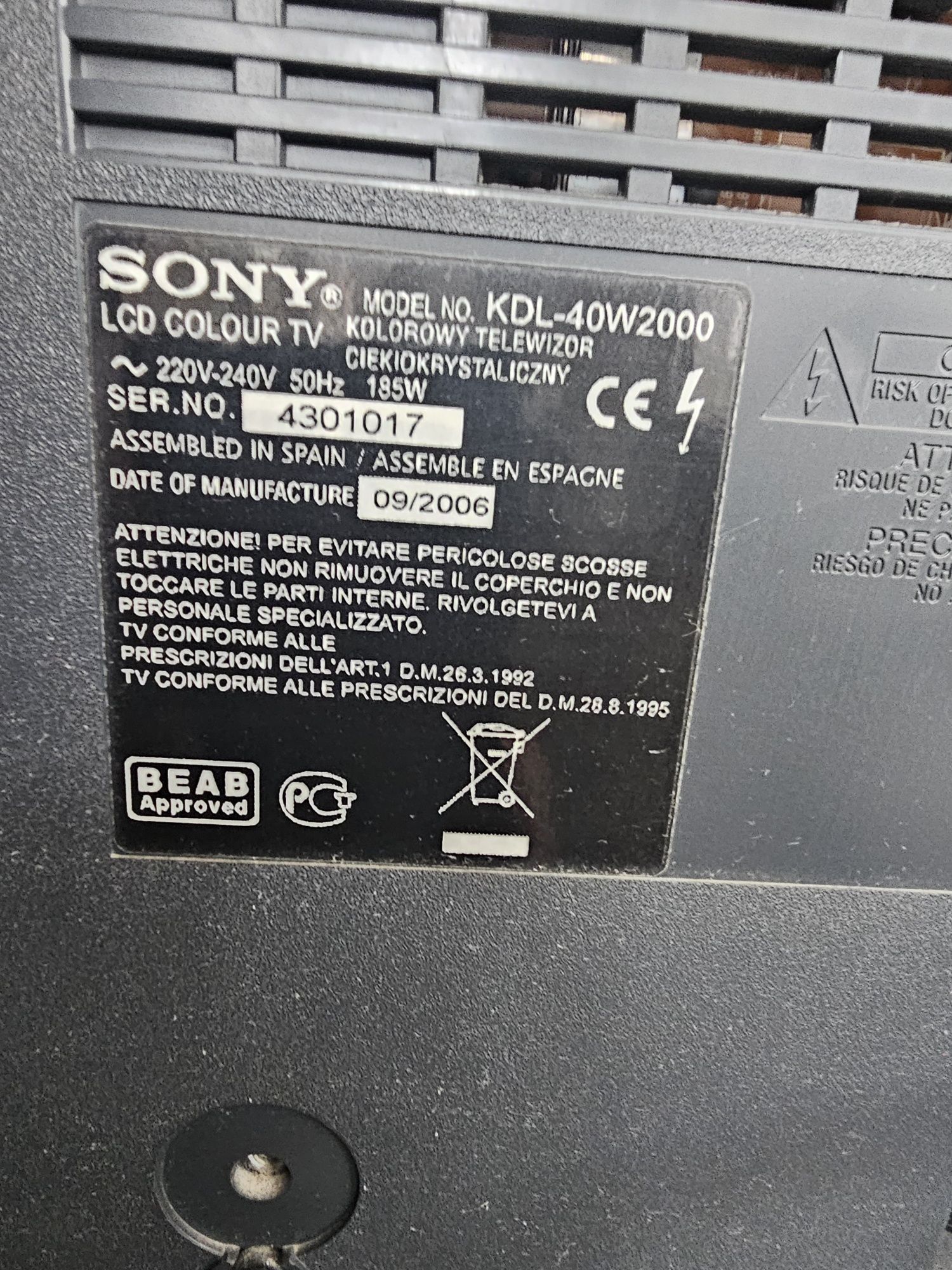 Телевизор Sony KDL-40W2000
