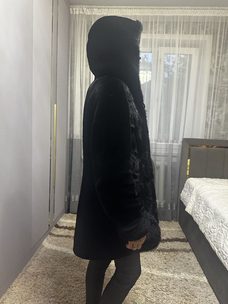 Шуба норка с мутоном