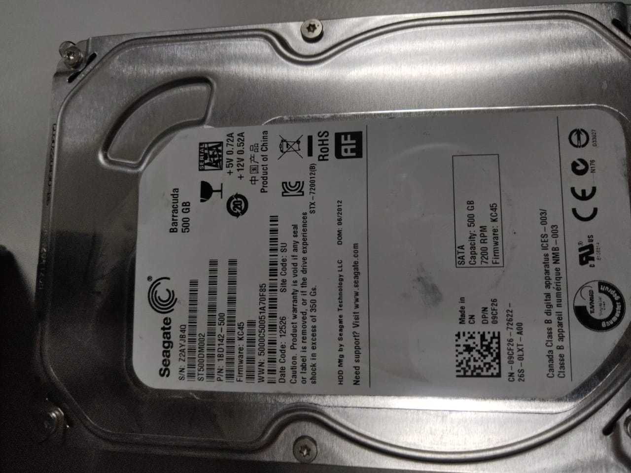 продам жесткие диски (HDD) 3 шт. за 7000 тнг, на 500 GB  б\у