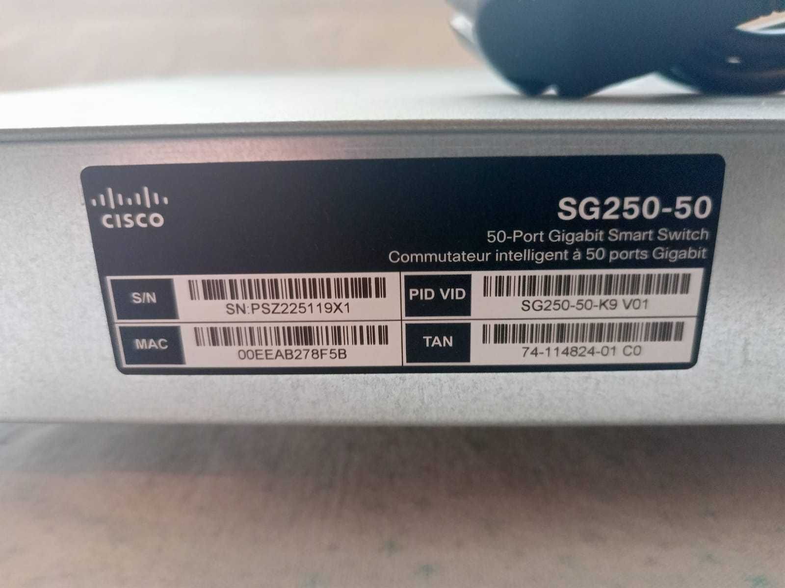 Коммутатор Cisco SG250-50, 48 x GE , 2 x GE (1000 Base-TX или SFP)