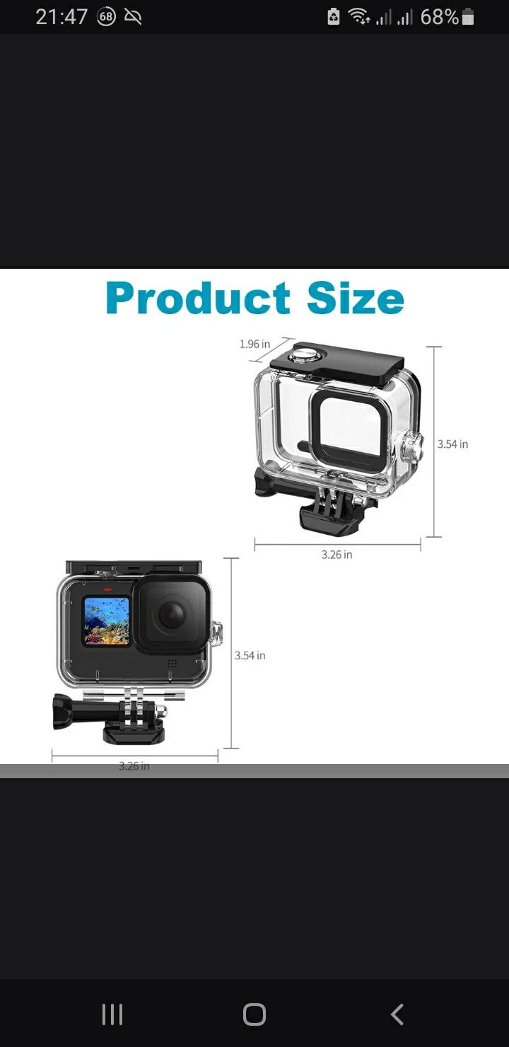 GoPro Hero 12 /11 /10/ 9 черный водонепроницаемый чехол для дайвинга