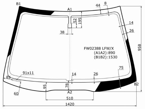 Стекло лобовое HONDA ACCORD 02-08/ACURA TSX 4/5D 04-08 Honda Accord
