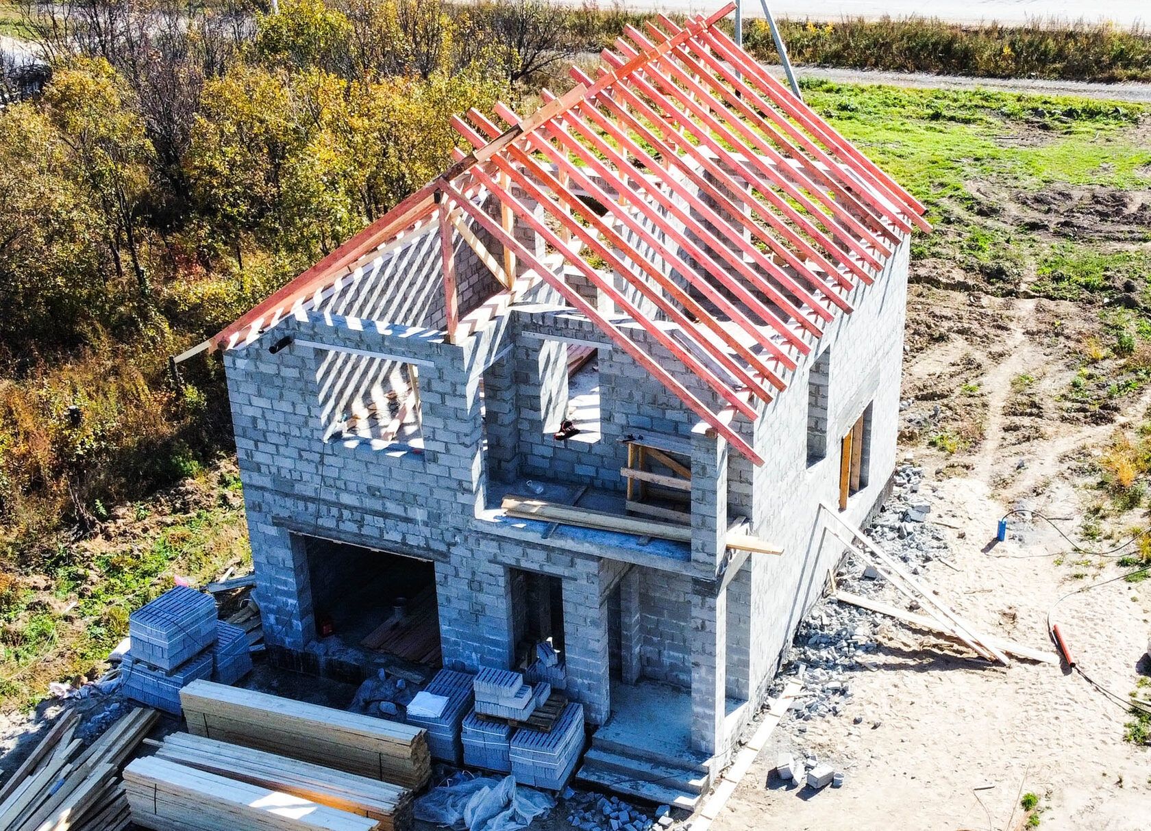 Кладка облицовка газа блок керамзитоблока.