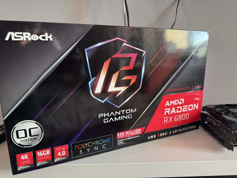 Видеокарта Asrock Radeon RX 6800 16gb 256bit