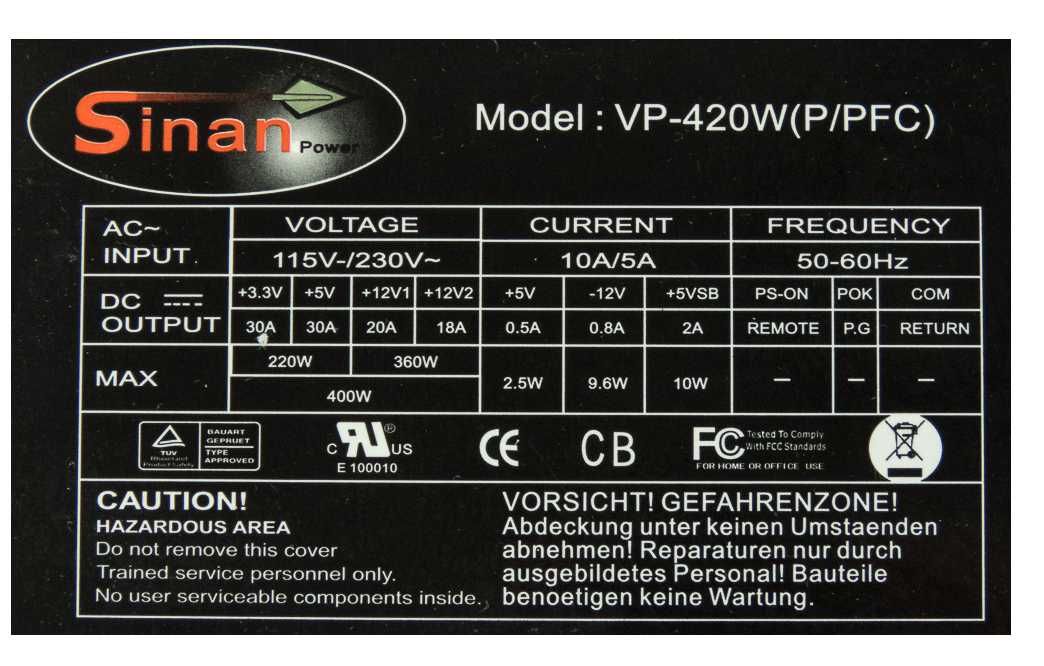 Қуаттағыш блок Sinan VP-420W(P/PFC) 420w atx