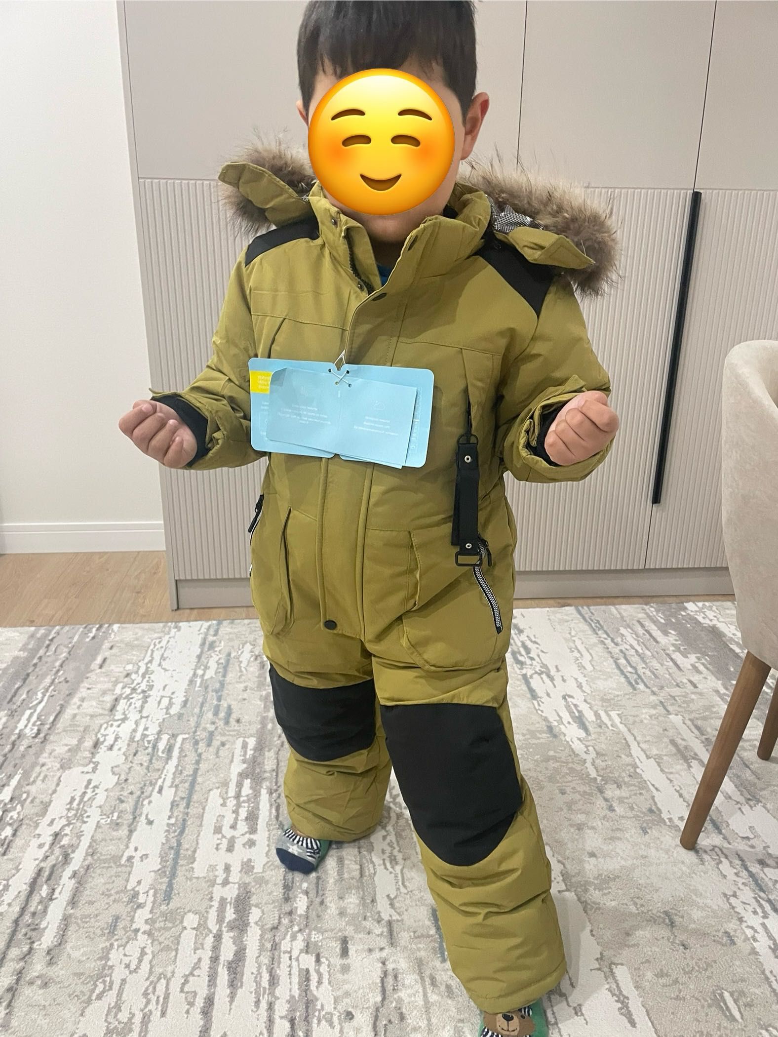 Комбинезон новый зимний детский унисекс на 6-7 лет