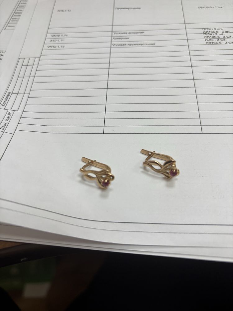 Серьги золото 2,5гр