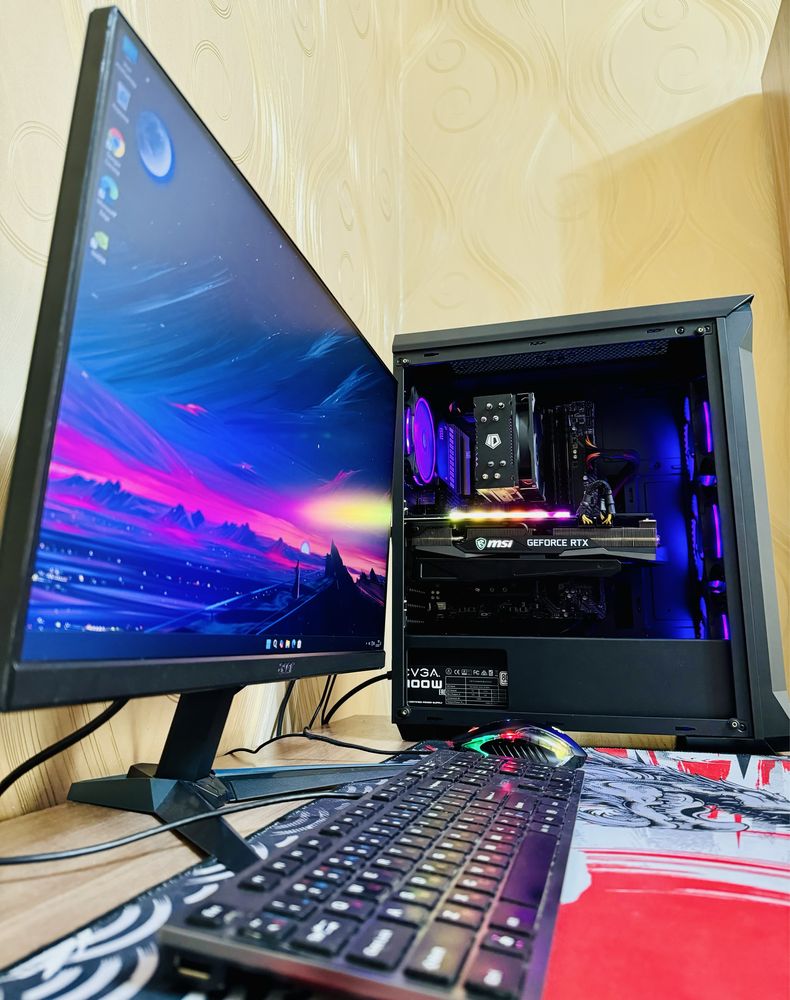 ИГРОВОЙ КОМПЬЮТЕР 3060TI от MSI с монитором 180 герц