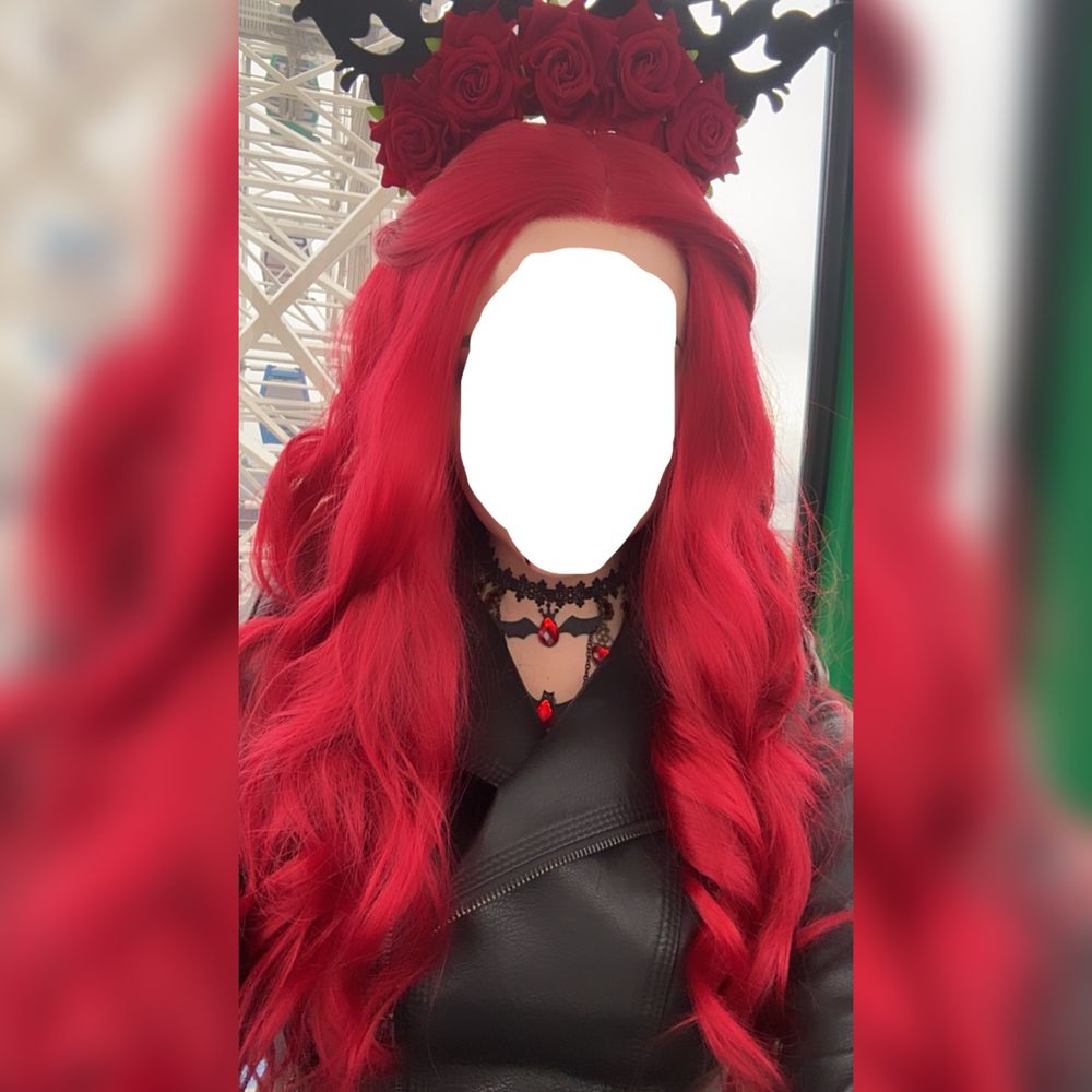 Длинный красный парик термоволокно на хэллоуин