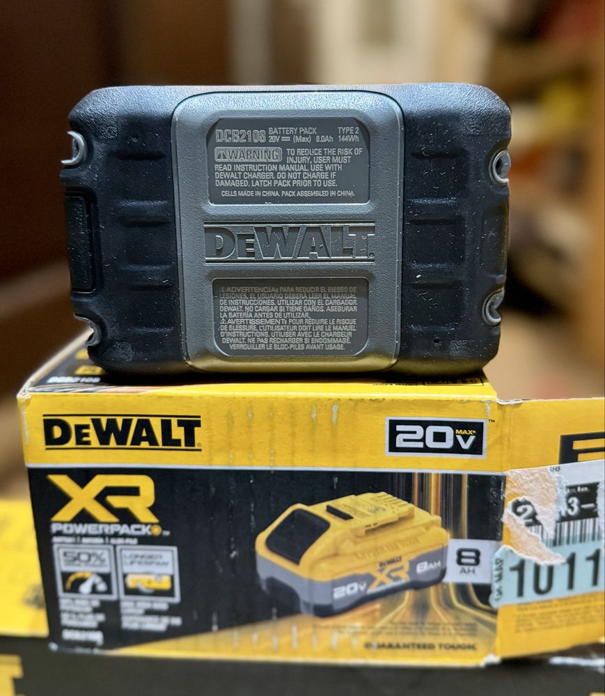Аккумулятор, батарея Dewalt POWERPACK 8Ah, Оригинал, новый