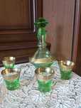 СССР, графин с рюмочками,зеленого цвета, новый
