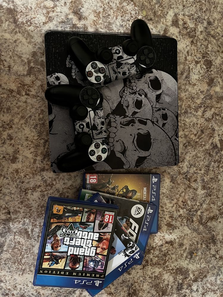 Ps4 slim 1tb 4диска