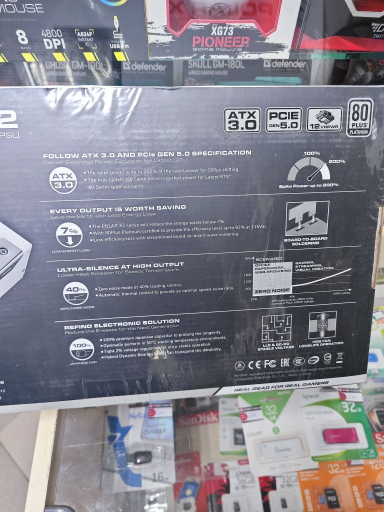 Новый блок питания Cougar polar x2 1200 вт 12vhpwr