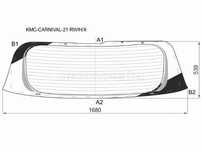 Стекло заднее Цвет зеленый Обогрев    Kia Carnival
