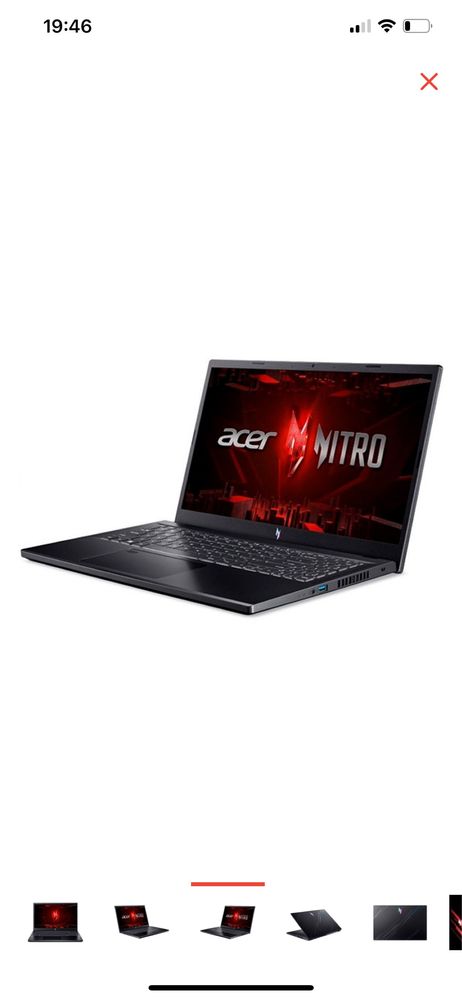 Продам игровой ноутбук Acer Nitro v15, 24 гб оперативки, SSD 512 гб.